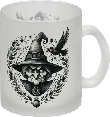 Produktbild von Hexe mit einem Raben Glas Tasse