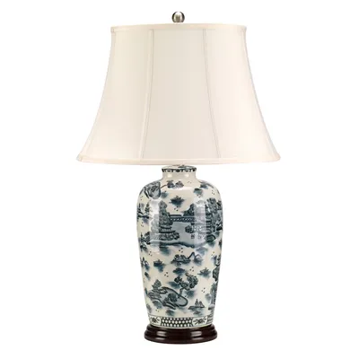 Produktbild von Elstead Blue Traditional Tischleuchte E27 Blau Weiß,  UK