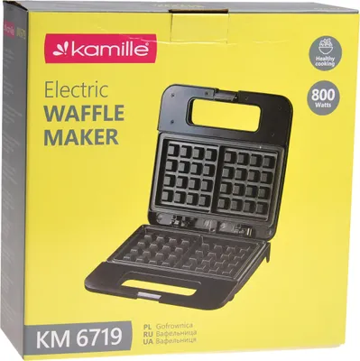 Obrázok produktu pre Vafľovač A Toaster Na 2 Chrupkavé Vafle S Nepriľnavou Povrchovou Úpravou Kamille Km-6719