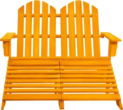 Productafbeelding van vidaXL Adirondack tuinbank, 2-persoons, met voetsteun, van grenenhout, oranje