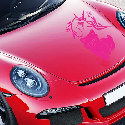 Produktbild von Aufkleber - Autoaufkleber "Baby Kätzchen" 60cm x 40cm pink - Tuning Carystyling Heckscheibe Auto