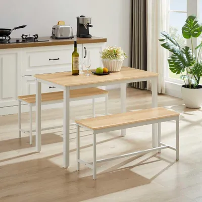 Produktbild von Esstisch Set Bartisch mit 2 Bänken Küchentisch Stühle Frühstückstisch Industrie Design