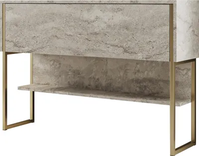 Produktbild von Holzkonsole "Luxe" - 120 x 30 x 80 cm - Travertin Gold