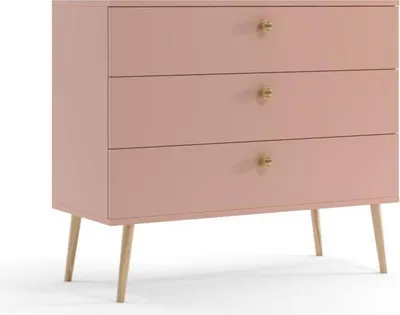 Produktbild von Kommode Bolea 3S 100 cm mit Schubladen - Rosa