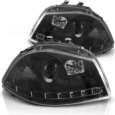 Produktbild von Scheinwerfer LED Tagfahrlicht Optik passend für Seat Ibiza 6L / Cordoba 6L 02-09 Schwarz