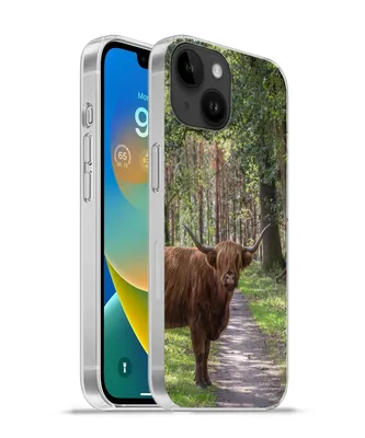 Produktbild von MuchoWow® Handyhülle Schutzhülle Hülle für Apple iPhone 14 - Softcase Schottischer Highlander - Kröte - Baum Silikon Softcase Handy Hülle - Mobiltelefonhülle