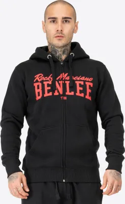 Produktbild von Herren Kapuzensweatjacke mit Reißverschluss normale Passform VITALINO Black/Red S BENLEE