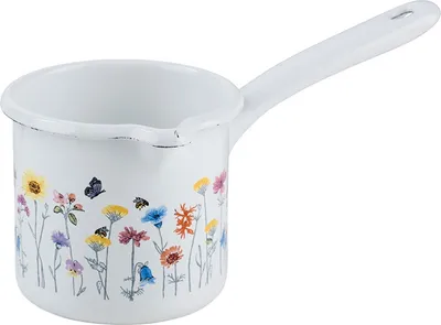 Produktbild von Riess Schnabeltopf Flora mit Stiel Ø10cm 0,75 Liter  Emaille Country Induktion