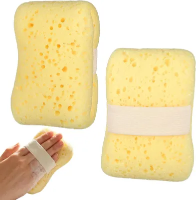 Produktbild von 2 Stück Badeschwamm Naturschwamm zum Duschen Peeling Schwämme
