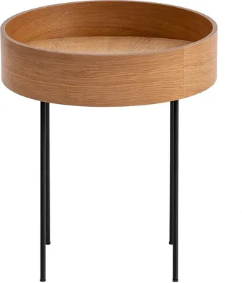 Immagine prodotto di Skye Decor, tavolino di alta qualità, 40 x 60 x 40 cm, 100% MDF con gambe in metallo, portata: 5 kg, colore: legno naturale, design scandinavo per un arredamento moderno.