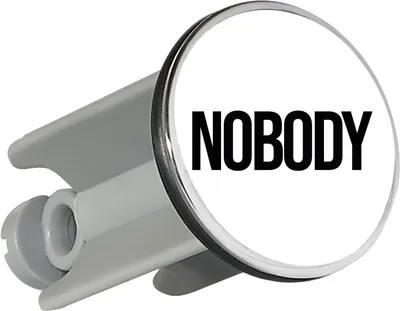 Produktbild von Huuraa Waschbeckenstöpsel Nobody Schriftzug 4cm höhenverstellbar Abflussstopfen Geschenkidee