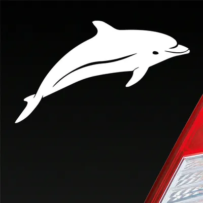Produktbild von Auto Aufkleber Delphin Delfin Fisch Tier Tuning 12x7 cm Weiss Glanz Sticker Heckscheibenaufkleber