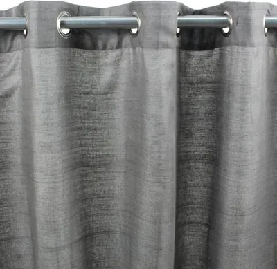 Immagine prodotto di Tenda in cotone e seta con occhielli grigi 130x250