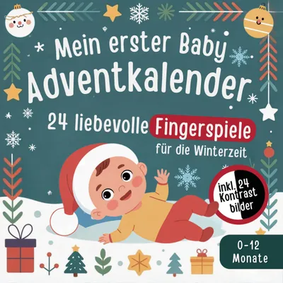 Produktbild von Mein erster Baby Adventskalender: 24 liebevolle Fingerspiele für die Winterzeit inkl. 24 Kontrastbilder (0-12 Monate)
