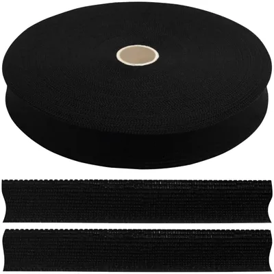Polyester-Ripsband 50 m x 20 mm, Schwarz