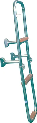 Produktbild von Allpa Niro Badeleiter, 3-Stufen Mit Holz Ausgekleidet, Abm. Ausgeklappt 240x930mm, Rohr Ø20mm