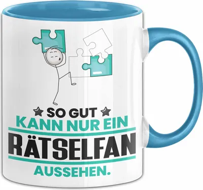 Produktbild von Rätselfan Geschenk Tasse So Gut Kann Nur Ein Rätselfan Aussehen Geschenkidee Kaffee-Becher (Blau)
