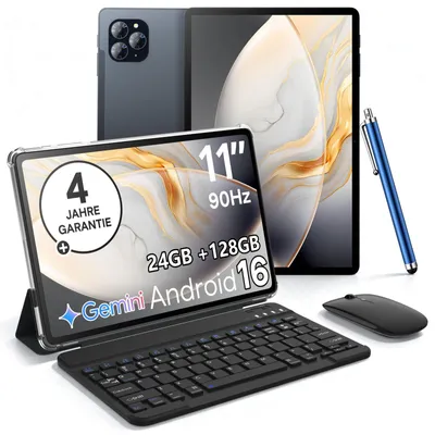 Produktbild von 11 Zoll Android 16 Tablet mit Tastatur 24GB RAM+128GB ROM Android 16 Tablet + T615 Octa-Core