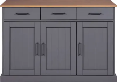 Produktbild von Inter Link Kommode Oak Colori Massivholz Grau Eiche lackiert