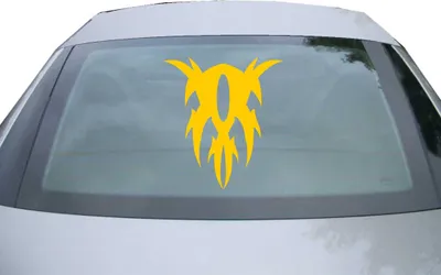 Produktbild von Indigos UG - Aufkleber Heckscheibe & Motorklappe DE7111 - gold - 600x545 mm - Yuuzhan Vong - Auto Scheiben Fenster Heckklappe Tuning Racing JDM - Die cut
