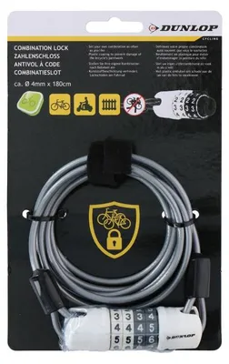 Image de Câble antivol pour vélo Dunlop Cipher 0,4 x 180 cm - Rouge