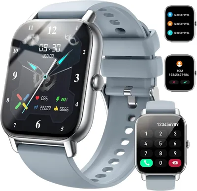Produktbild von JUNG Nerunsa Smartwatch Damen & Herren Fitnessuhr, mit Bluetooth Smartwatch (4,69 cm/1,85 Zoll) mit Telefon Funktion, 100+ Trainingsmodi)