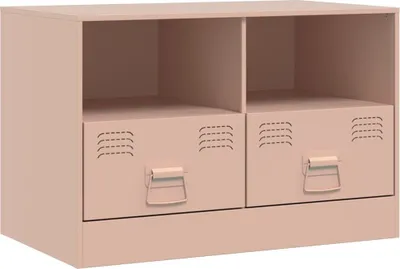 Zdjęcie produktu dla vidaXL Szafka pod telewizor różowa 67x39x44 cm stalowa