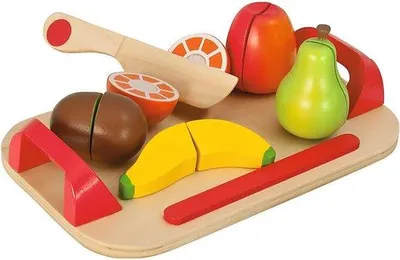 Produktbild von Famanu Holzspiel-Schneidebrett mit Obst – 12-teilig