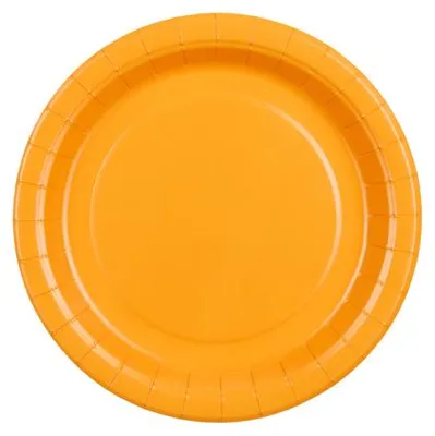 Image de 6 assiettes en carton, orange vif, 18 cm