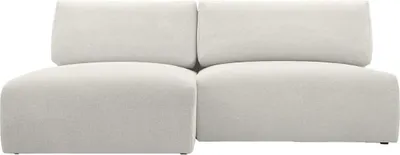 Produktbild von FEDVE Ecksofa Ripley aus Chenille-Stoff mit Schlaffunktion, Weiß