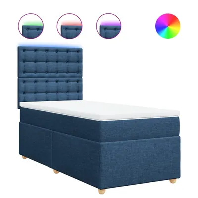 Produktbild von Boxspringbett mit Matratze Blau 90x200 cm Stoff