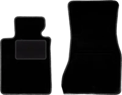 Produktbild von Velours-Fußmatten Vorne passend für BMW 5 G30 (Limousine, Bj. 2017-) – schwarz, passgenau, mit Befestigungen set 2 Stk. - STANDARD