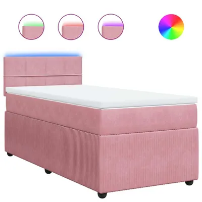 Produktbild von Boxspringbett mit Matratze Rosa 90x200 cm Samt