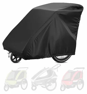 Produktbild von Fahrradanhänger Abdeckung, 210D Oxford, 140x84x99cm, wasserdicht, Zugband – für Kinder- & Hundeanhänger