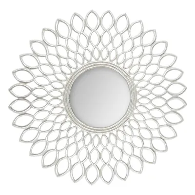 Produktbild von Spiegel "Blume" Silber - geschnitztes Holz D 90 cm - Atmosphera créateur d'intérieur
