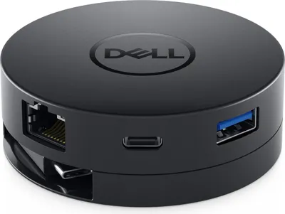 Zdjęcie produktu dla DELL DA300, Przewodowa, USB 3.2 Gen 2 (3.1 Gen 2) Type-C, 10,100,1000 Mbit/s, Czarny, 3840 x 2160 px, Dell