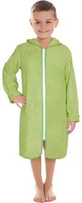 Immagine prodotto di Accappatoio FROTÉ ON ZIP 8753/052 verde, in spugna di cotone, per bambini, taglia 9-12 anni