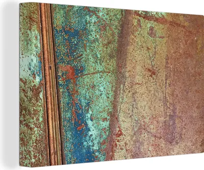 Produktbild von OneMillionCanvasses® - Leinwandbilder - 140x90 cm, Rost - Abstrakt - Metall, Wandbilder Kunstdruck Wanddekoration - Foto auf Leinwand - Gemälde auf Holzrahmen