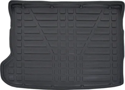 Image de Tapis De Coffre Sur Mesure Pour Kia Ev6 Depuis 2022, Noir, Antidérapant, Bord Haut, Toutes Saisons
