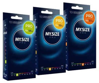 Zdjęcie produktu dla Zestaw prezerwatyw MY.SIZE PRO rozmiar 2,3,4-49,53,57 mm, 3x10 sztuk