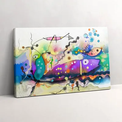 Produktbild von Bild von Fischen im Meer – Leinwandbild Wandbild – 30x20 cm – Leinwandbilder – Wandbilder – Schlafzimmer – Flur