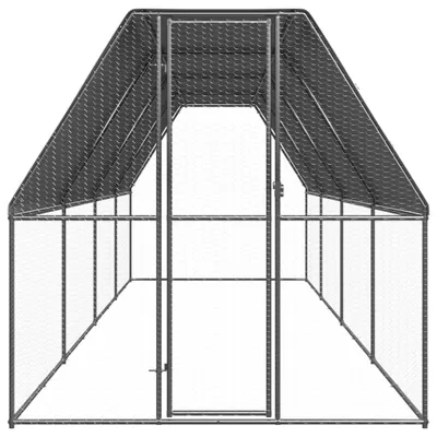 Produktbild von vidaXL Outdoor-Hühnerkäfig 2x8x2 m Verzinkter Stahl
