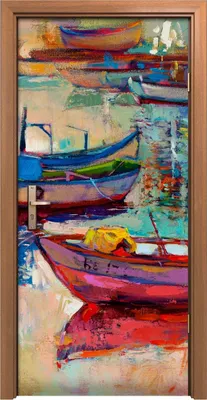 Produktbild von Türposter 90x200 cm Türaufkleber Türtapete Türfolie Klebefolie Seelandschaft Boote Ozean