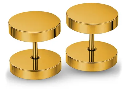 Produktbild von Ohrstecker mit Schraubverschluss Edelstahl 316L Gold 4–14 mm Fake Plug Tunnel - 10 mm
