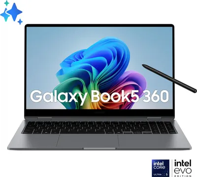 Image de Samsung Galaxy Book5 360, Intel Core Ultra 5, 39.6 cm (15.6"), 1920 x 1080 px, 16 Go, 512 Go, Windows 11 Home