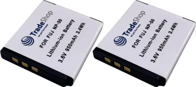 Produktbild von 2x Trade-Shop Li-Ion Kamera-Akku 3,7V / 950mAh kompatibel mit Fujifilm FinePix F605EXR F660EXR F665EXR F750EXR F770EXR F775EXR F800EXR F820EXR F850EXR