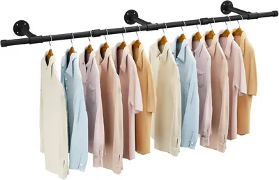 Produktbild von Kleiderstange 156 cm, wandmontage, schwarz, Metall, für Kleiderschrank
