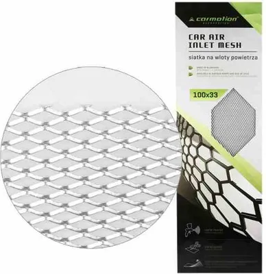 Zdjęcie produktu dla Siatka maskująca z aluminium, oczko 7x12 mm, romb, arkusz 100x33 cm, srebrna