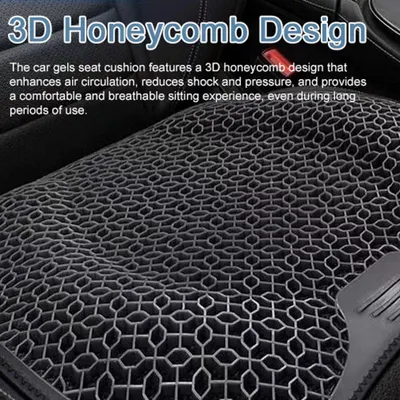 Imagen del producto de Cojín para asiento de coche con gel 3D tipo panal de abeja, almohadilla fresca y cómoda para sentarse, transpirable, ideal para el hogar, la oficina, el coche, la silla de ruedas