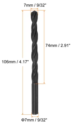 Produktbild von 10 Stš¹ck Jobber-Bohrer 7mm (9/32") Nitridbeschichteter Hochgeschwindigkeitsstahl (HSS) 4241 Spiralbohrer fš¹r Edelstahl Kupfer Aluminiumlegierung Metall Holz Kunststoff Schwarz